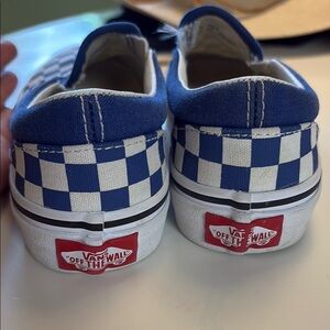 Vans Kids Blue and White Checkered Sneakers